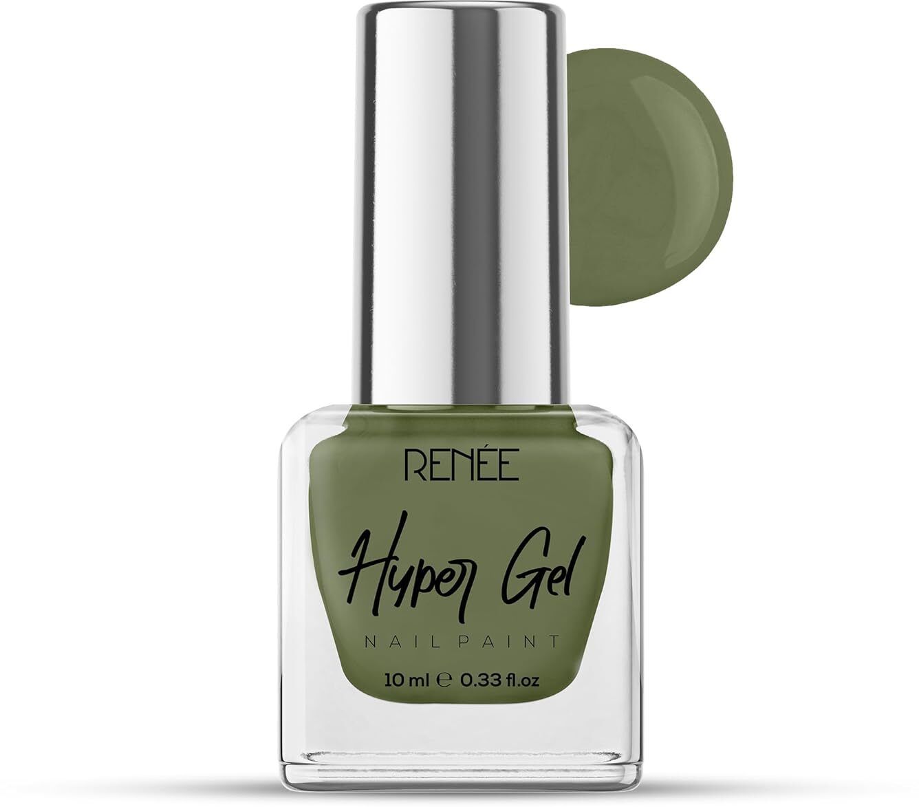 Hyper Gel Nail Paint Olive Green, Chip Resisting Formula, High Shine Polish Olive Green-image-25