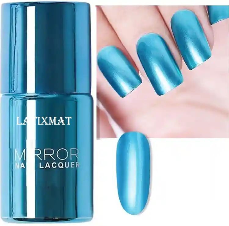 latixmat best Glossy Metallic Nail Polish Mirror Effect Chrome Nail Art Polish-RED blue-picture-32