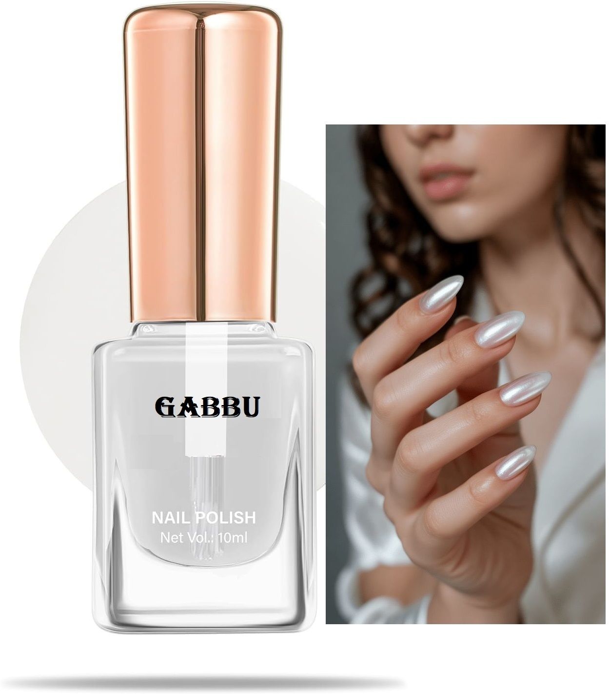 gabbu Glossy white High-Shine Long Lasting Non Toxic Nail Polish Glossy white-picture-48