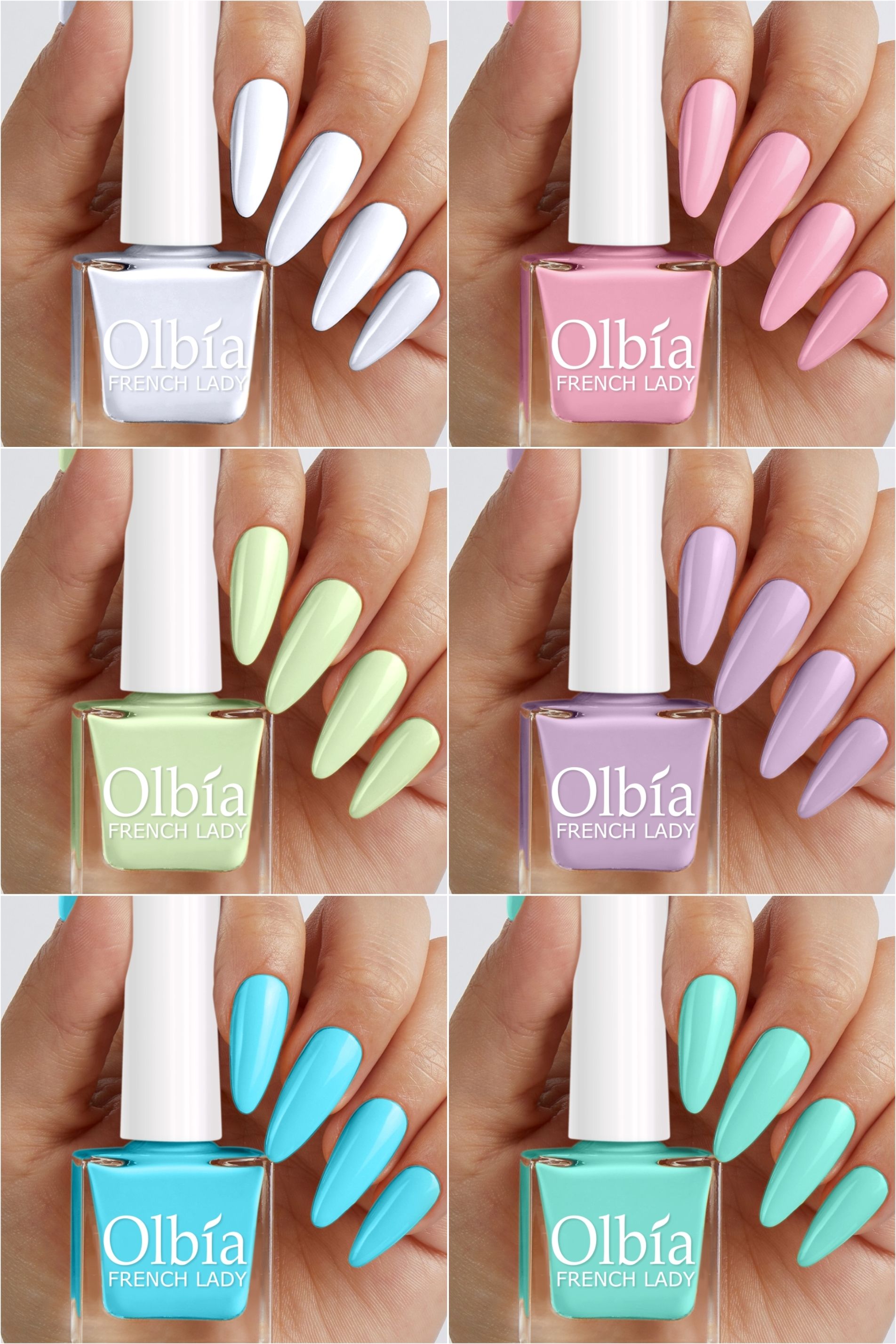 Nail Polish Combo | Long Wear, Quick Dry Nail Paint (Walk With Trend) White, Baby Pink, Mint, Lavender,Sky Blue, Sea Green-image-31