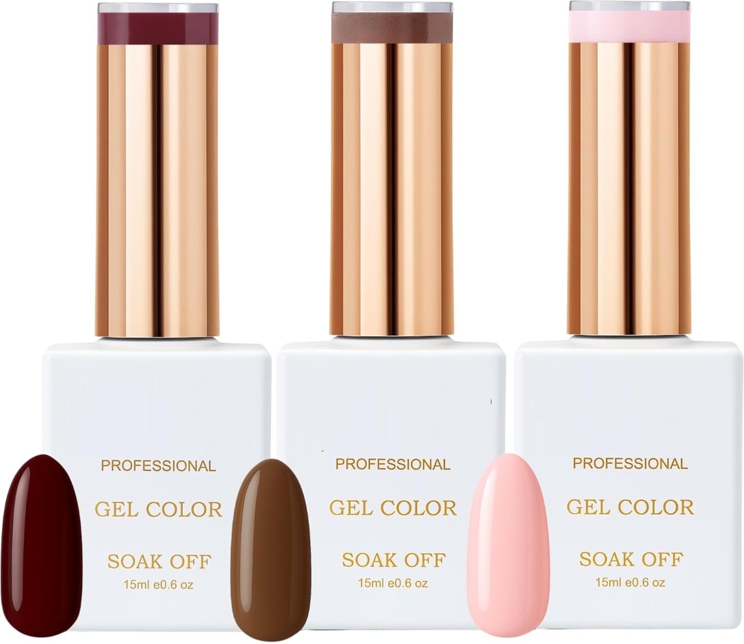 Red Wine, Pink & Coffee Brown UV Gel Nail Polish with UV Lamp for Nails Red Wine Pink Brown Coffee-image-16