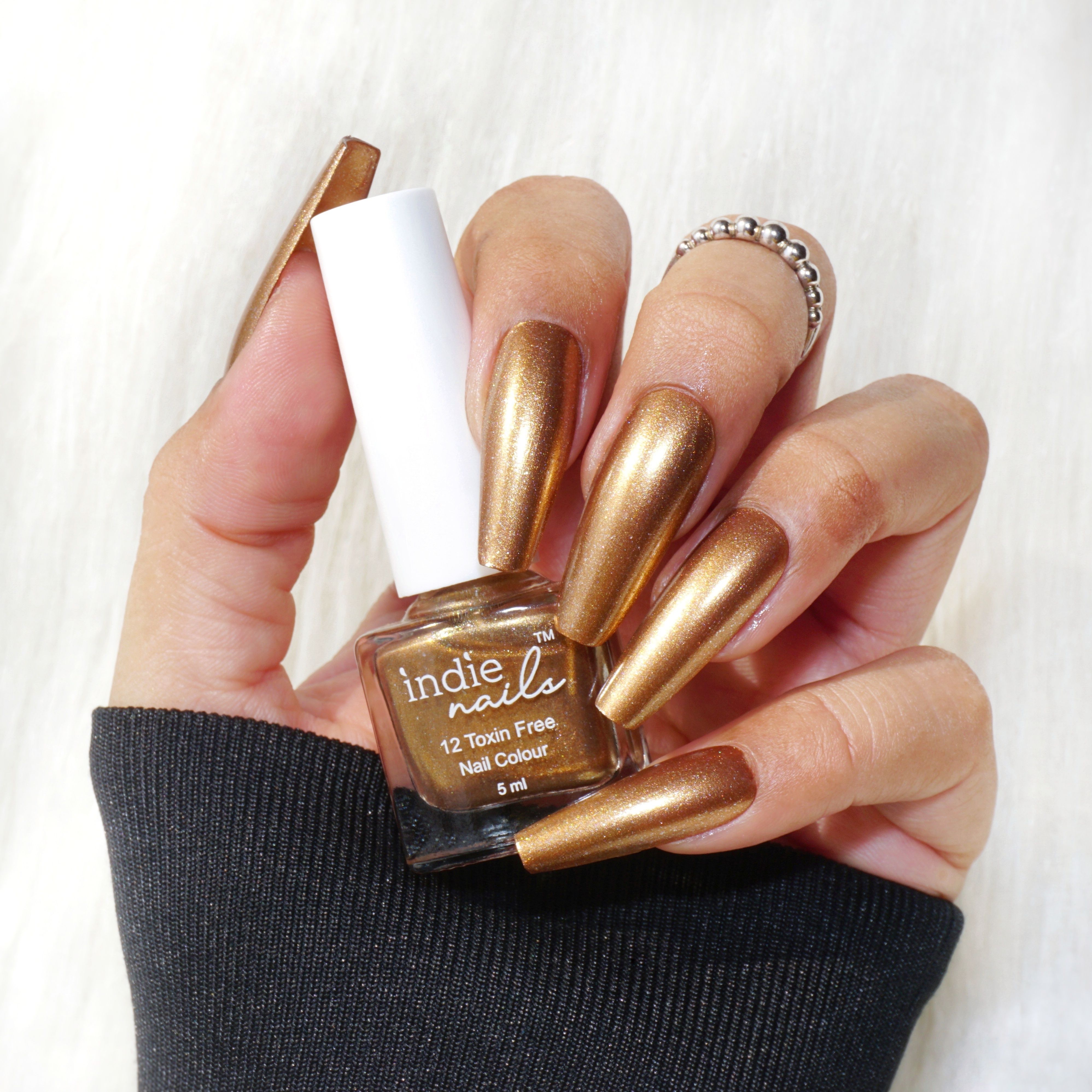 indie Good As Gold Metallic Nail Polish Lacquer Toxic Free Quick Dry Long Lasting Good As Gold-picture-13