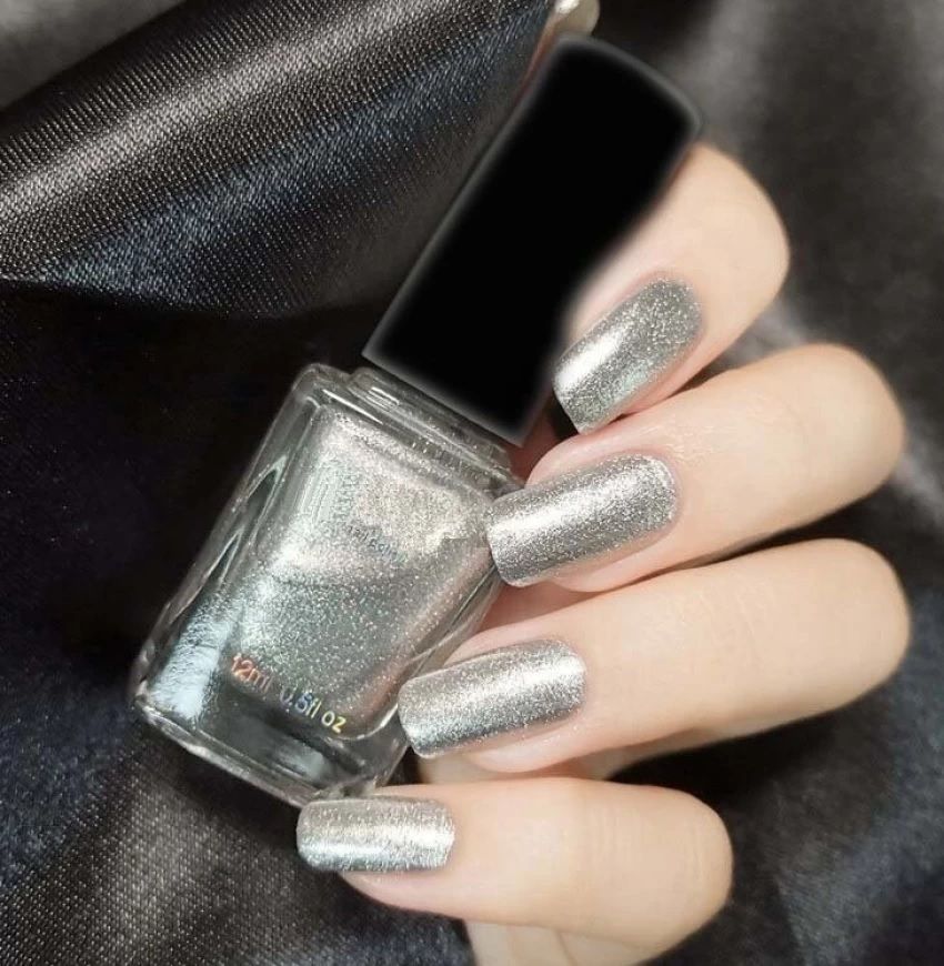 bijlan cosmetic Diamond Nail Polish Metallic Chrome - Long Wearing Pigmented Great Quality silver-picture-20