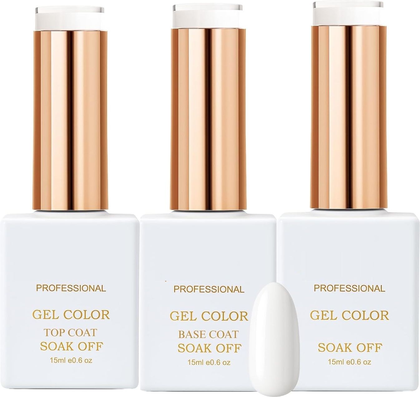 k.y.l.plus White UV Gel Nail Polish Set with Top Coat & Base Coat UV Gel for Womens White-picture-32