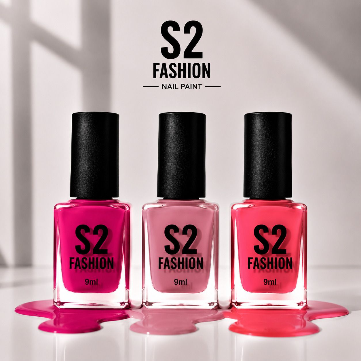 S2 Pink Harmony - Fuchsia Pink, Baby Pink & Coral Pink 3PC Nail Polish Combo Fuchsia Pink, Baby Pink, Coral Pink-image-32