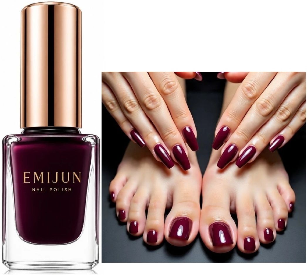 Dark Maroon Nail Polish Long Lasting Smooth Finish Nail Enamel MAROON-image-41
