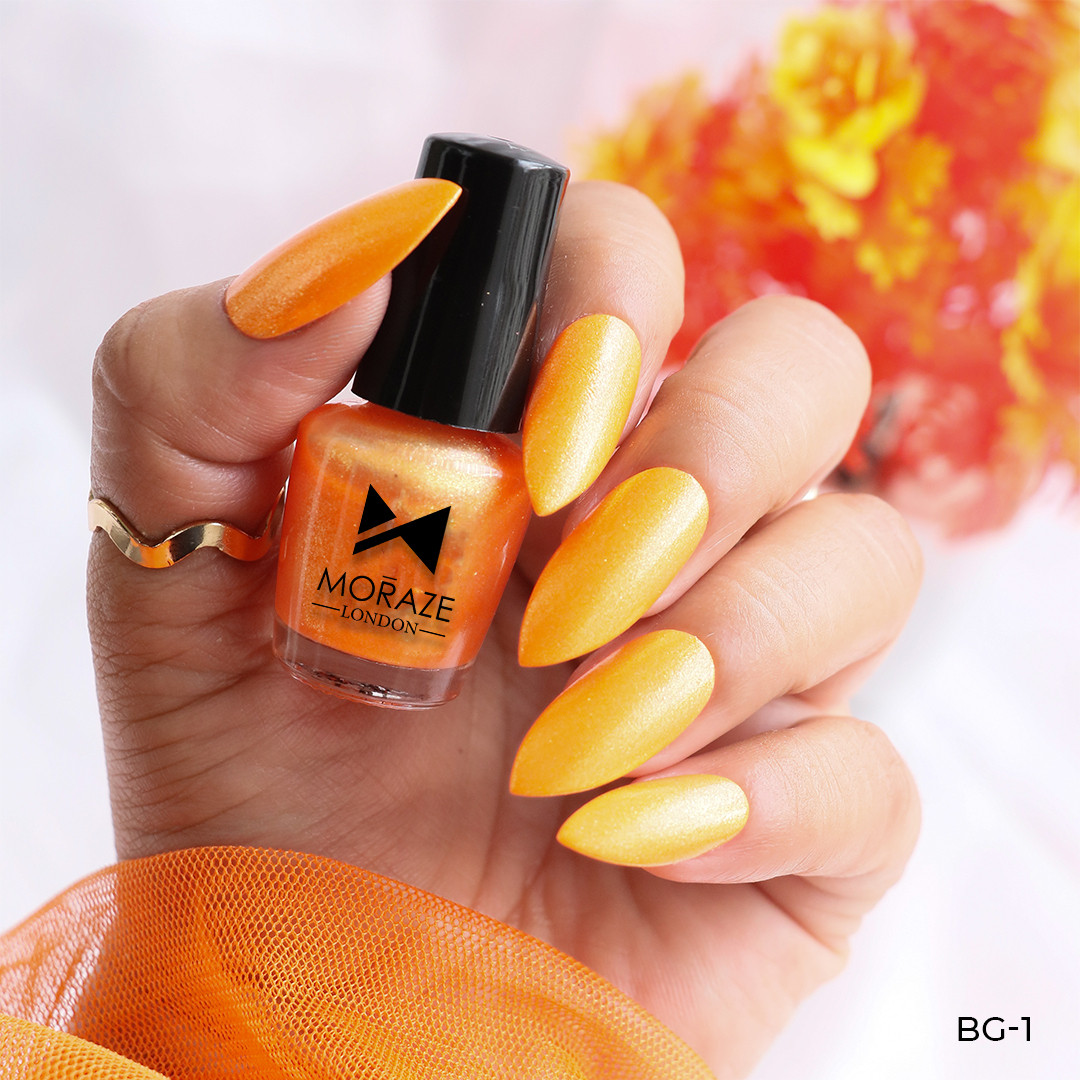 moraze Nail Paint – Sparkling Gold – 8ml | Dazzling Finish | Fast Dry | Rich Color Golden image 1