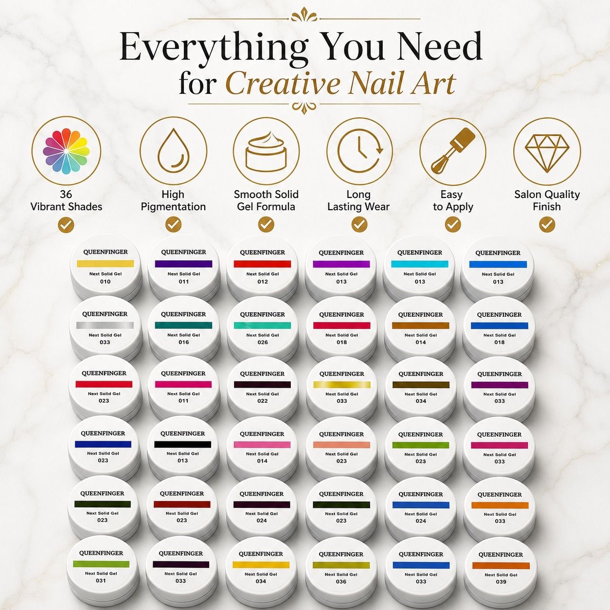 glow it QueenFinger 36 Colors Solid Gel Nail Art Collection Professional MULTICOLOR-picture-15