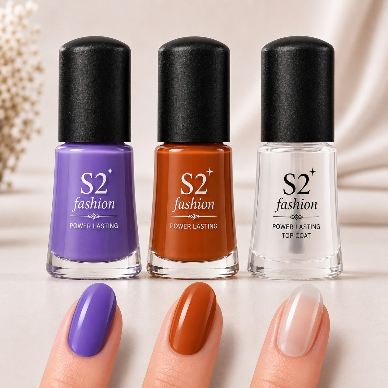 s2fashion 3 Pc Combo Glossy Nail Polish Set | Long Lasting | Quick Dry | Ultra Glossy Multicolor-picture-36