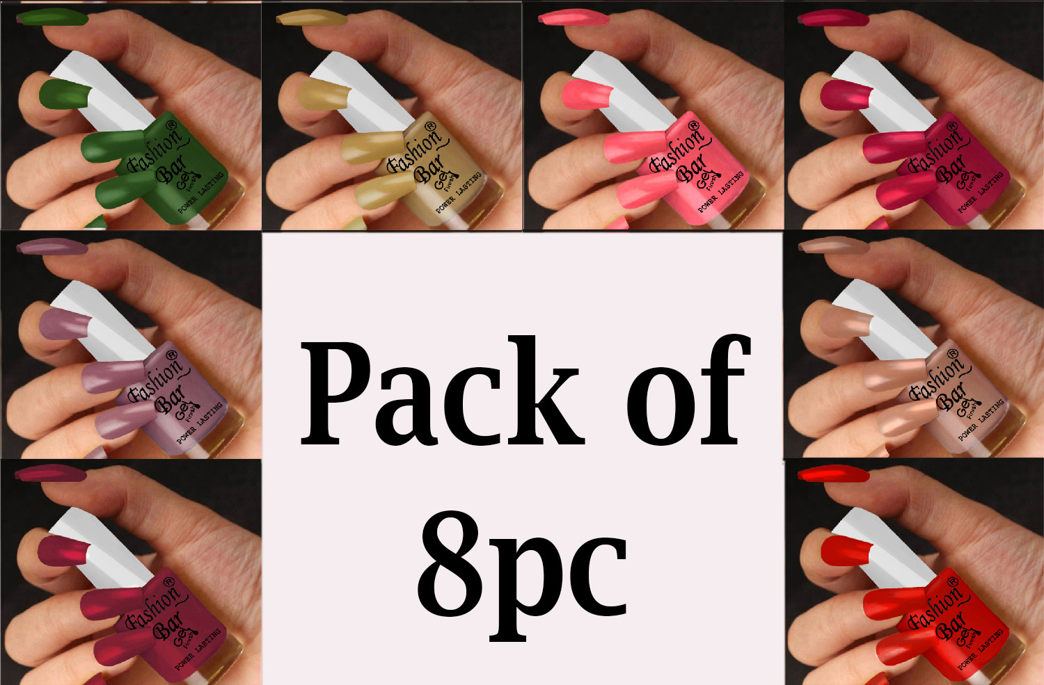 fashion bar Distinctive And Attractive Color Nail Polish Combo Set WW8E20 Multicolor image 1