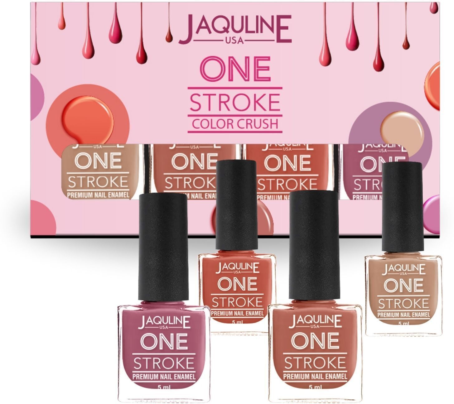 jaquline usa One Stroke Matte Finish Nail Paint Set | Chip-Resistant | Long-Lasting | Color Crush-picture-17