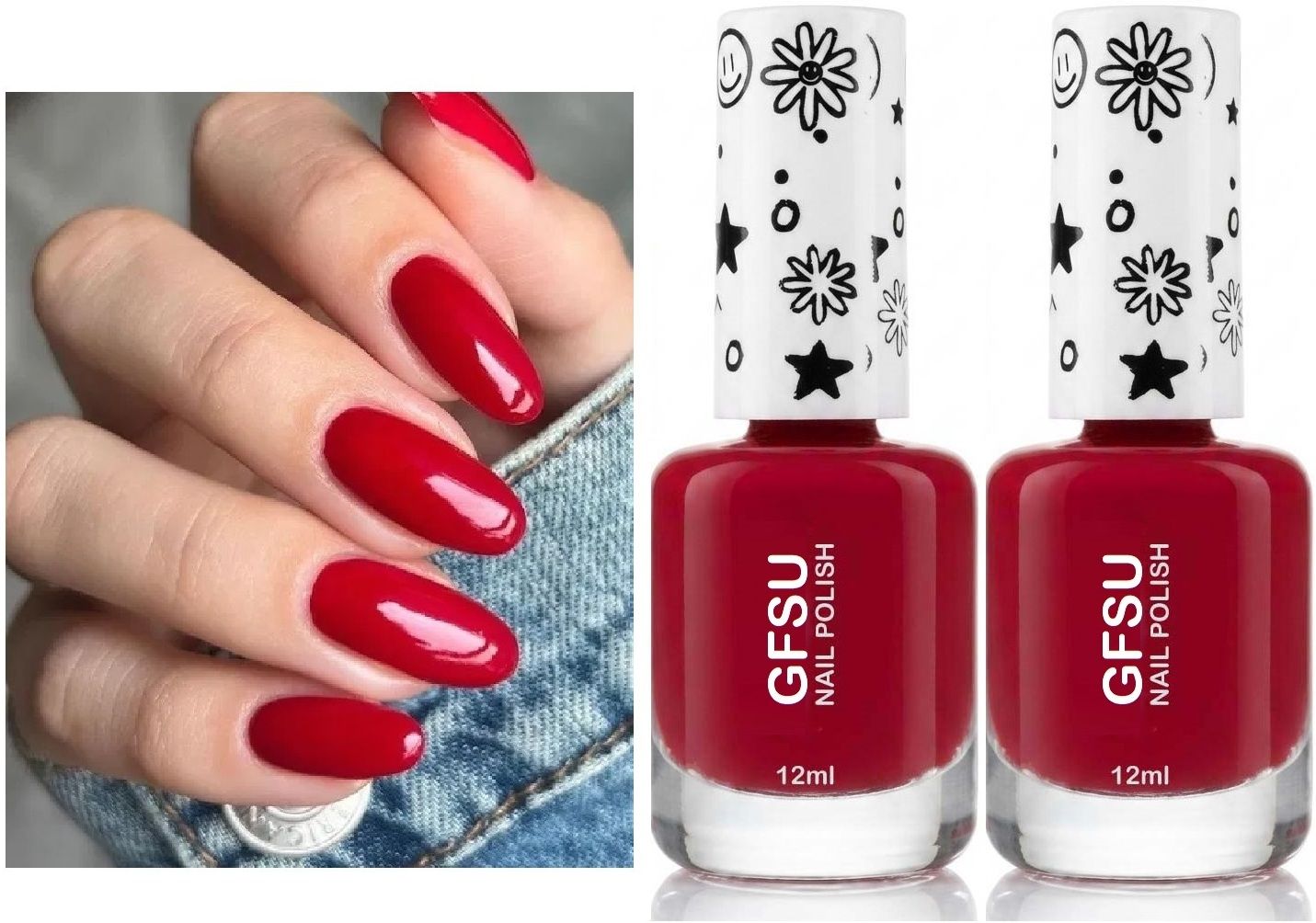gfsu - go for something unique Combo Non Toxin Gel Nail Lacquer, Long Lasting, Chip Resistant Polish Rofouse Red-picture-30