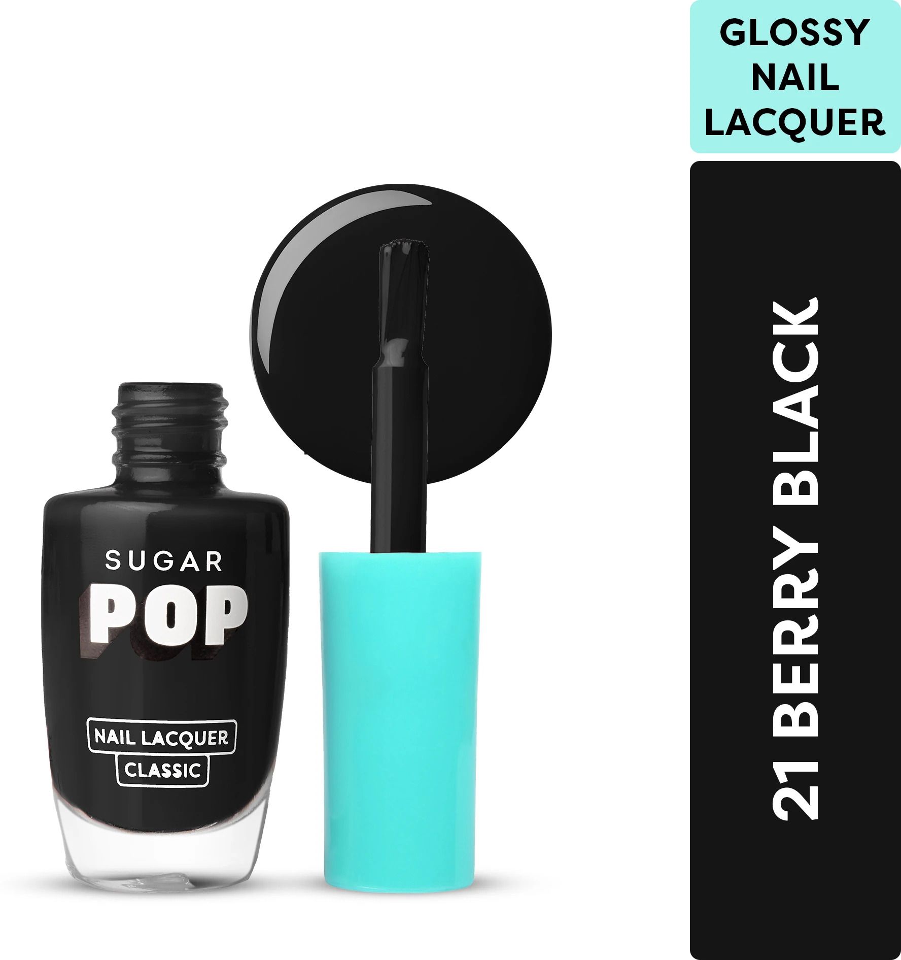 sugar pop Nail Lacquer 21 Black Berry | High Shine | Chip Resistant | Quick Drying 21 Black Berry-picture-21