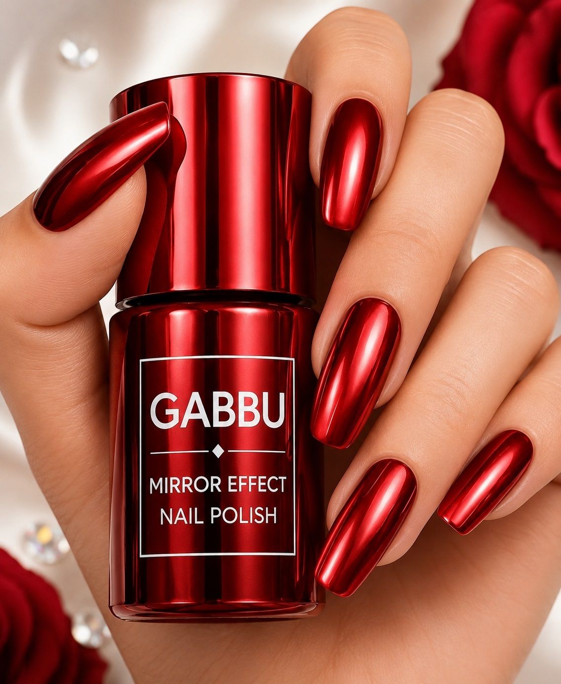 Red Mirror Quick Dry Metal Effect Nail Art Polish Chrome Nail Polish RED-image-40