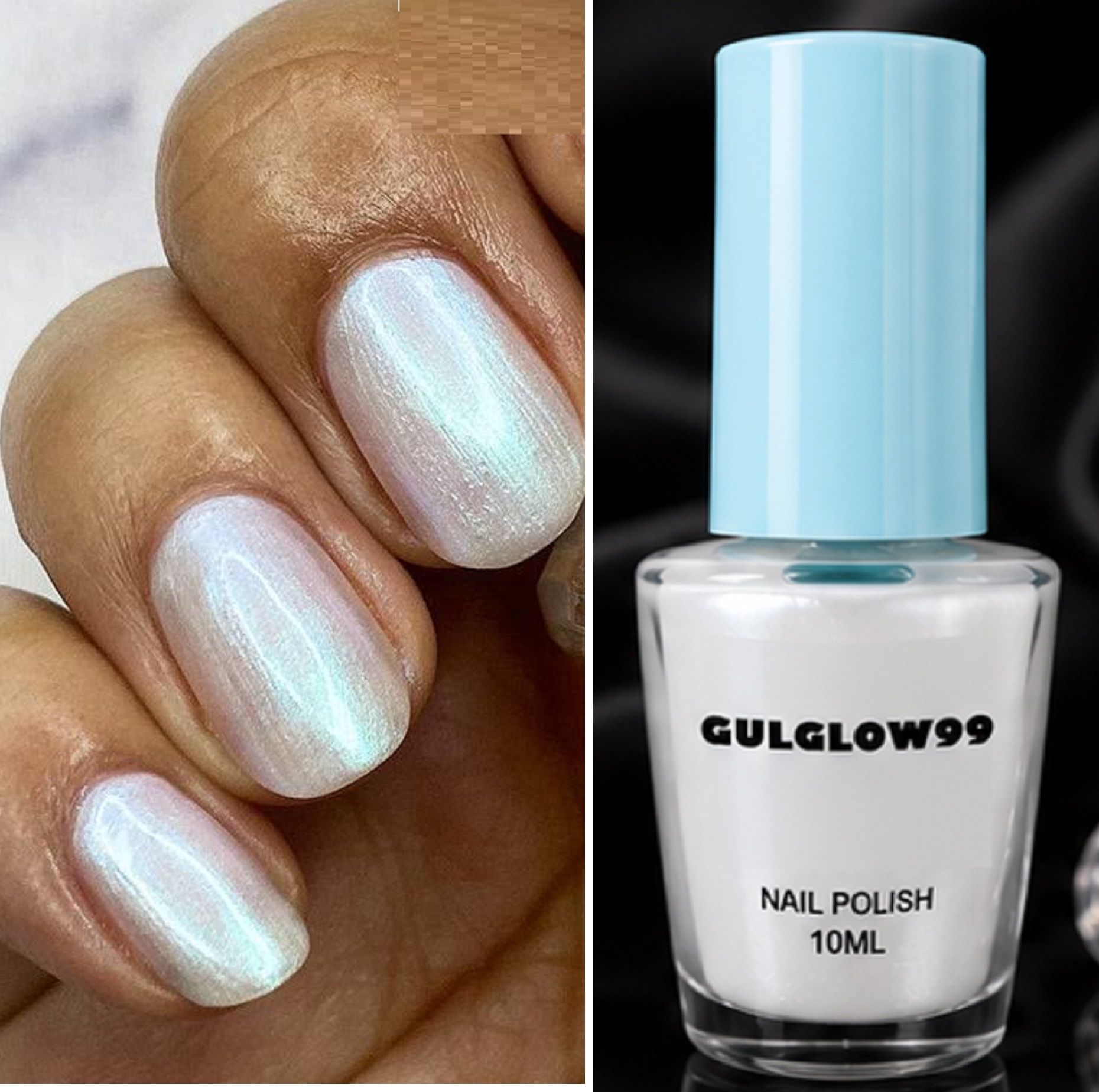 Quick Dry Nail Polish white shade for wedding and soft metallic glam nails PEARL WHITE-image-48