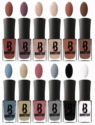 No Chipping-No Fading Longest Lasting Ever Nail Polish Set Combo Light Nude, English Nude, light Blue, Dark Blue, top Coat, Choclate Brown