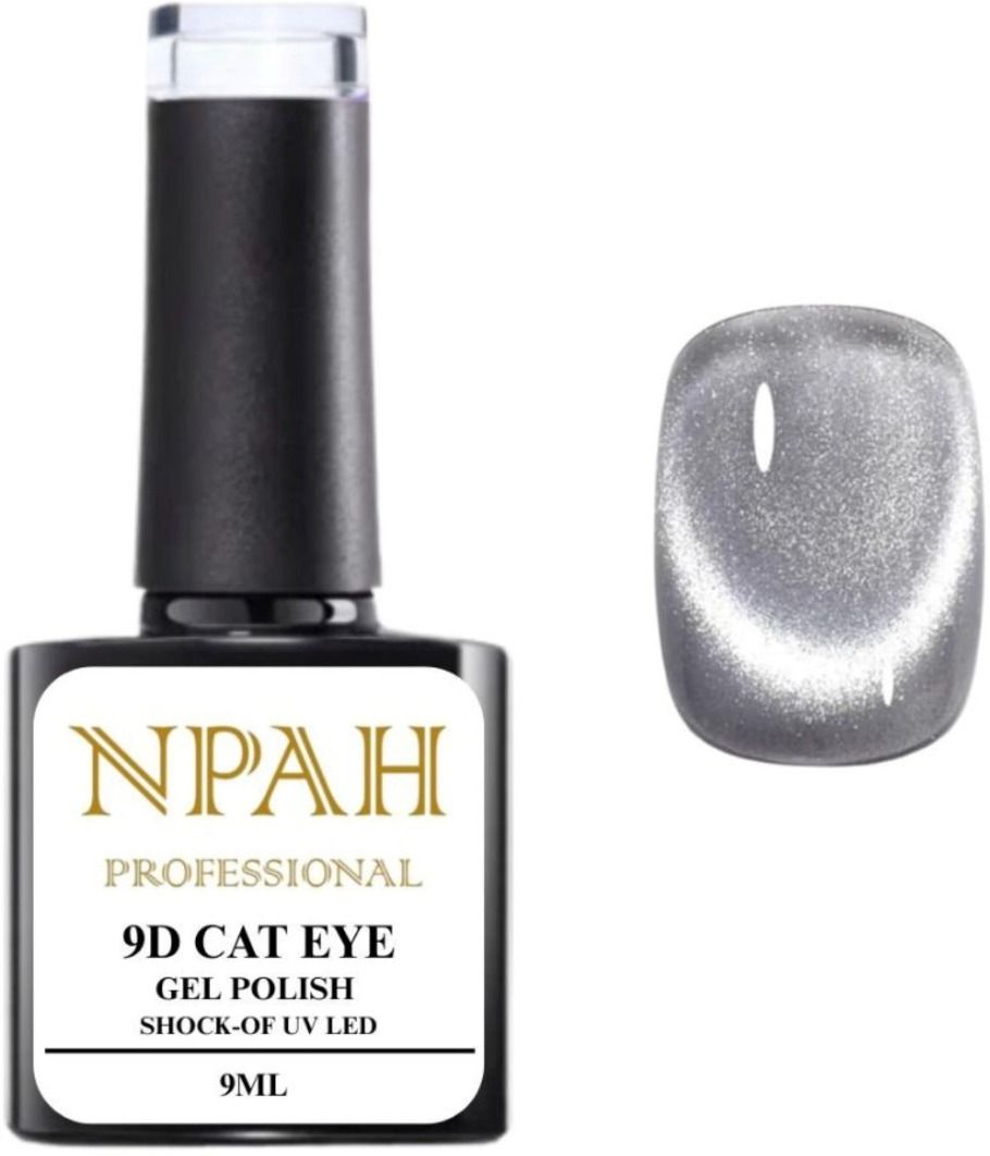 Silver Cat Eye Gel Nail Polish 9ml Magnetic Shimmer UV LED Soak Off Gel Silver