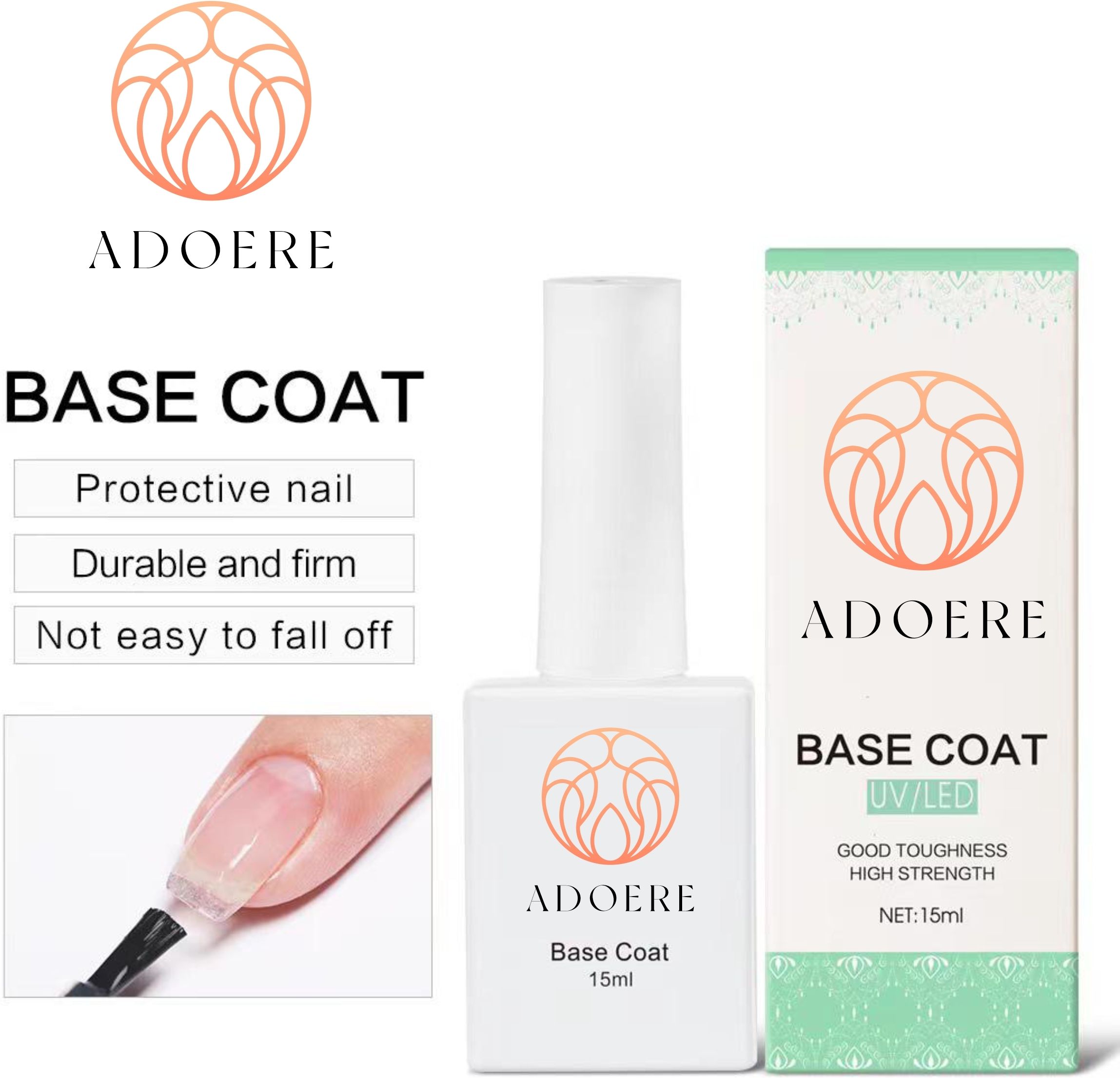 Nail Polish Protector Base Coat Long Lasting Transparent W. Smooth Glossy Finish BASE COAT-image-19