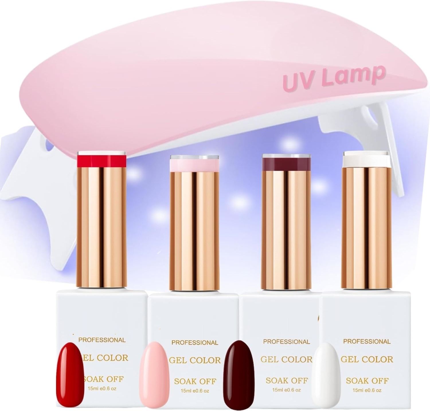 k.y.l.plus UV Gel Nail Polish with UV Lamp For Nails - Red, Pink, Red Wine, White Red & Pink & Red Wine & White-picture-34