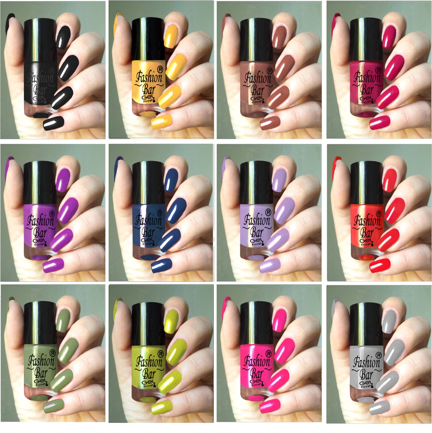 fashion bar Exclusive Color Range Nail Polish Set of 12 Brown-picture-25