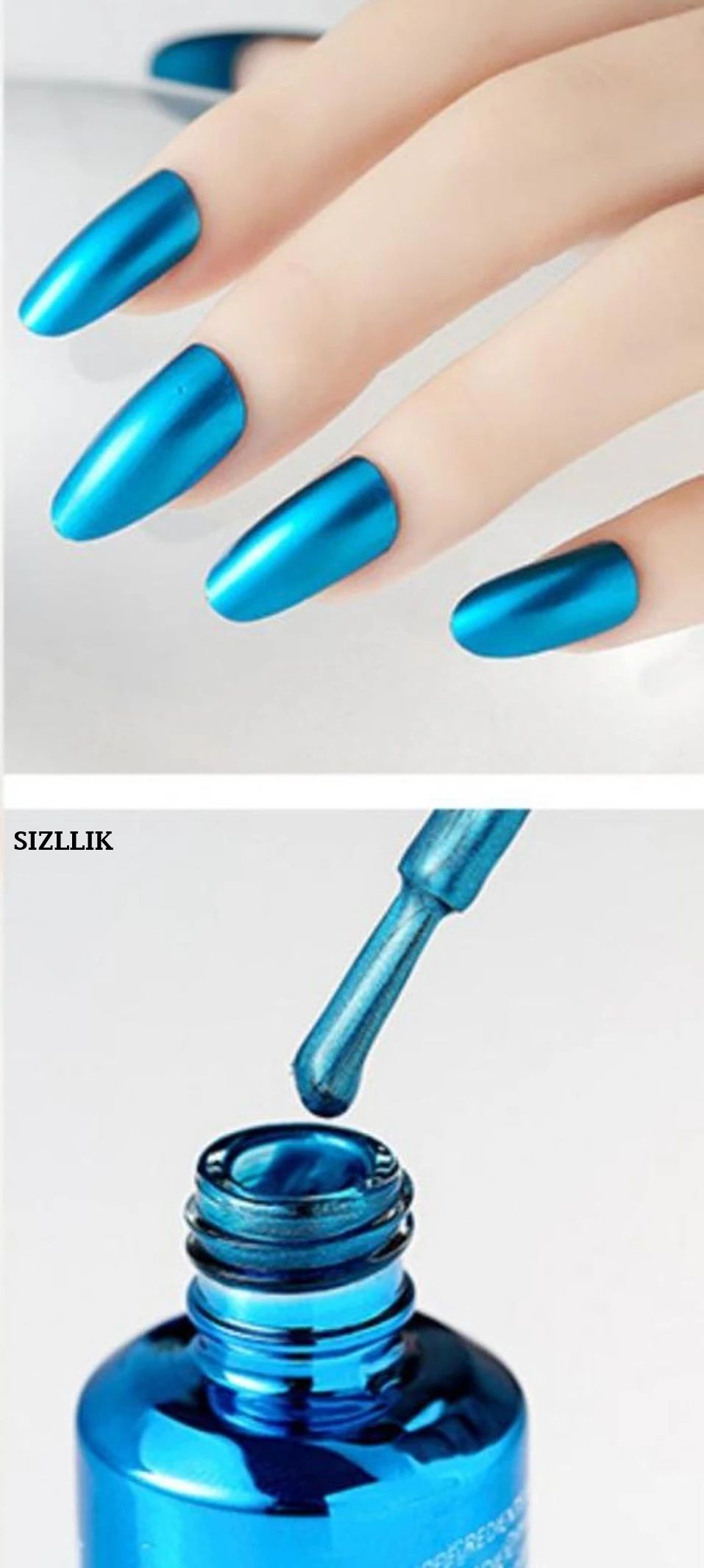 Magic Mirror Metallic Blue Nail Polish High Gloss Chrome Nail Color blue-image-23