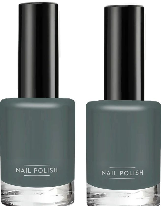 Combo Nail Polish with Glossy Gel Finish Long-Lasting Teal grey Nail paint GREY-image-35