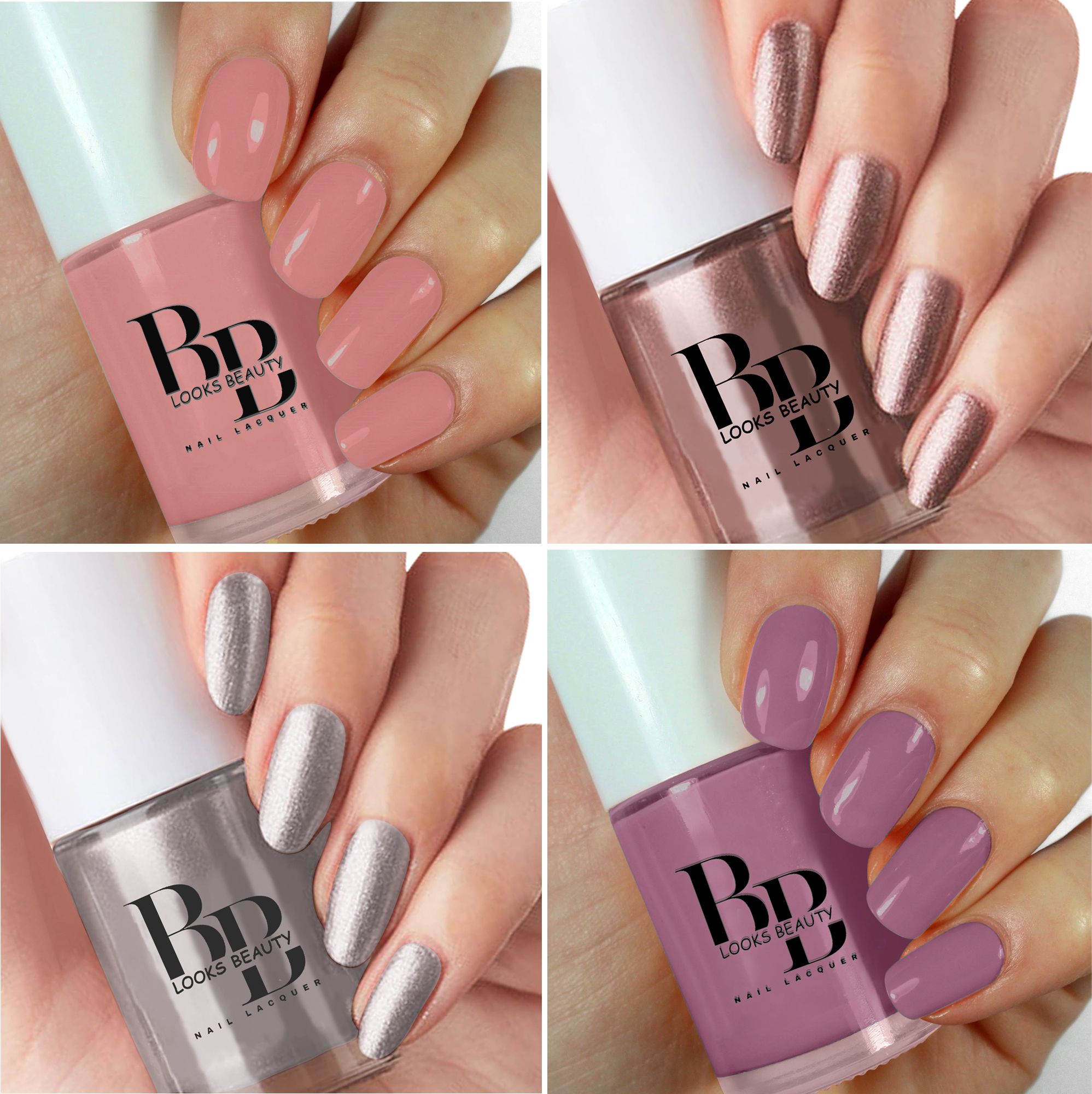 HD Colors High-Shine Long Lasting, Nail Polish Combo (Silver Fox, Copper Penny, Ballerina, Plum Pink)-image-14