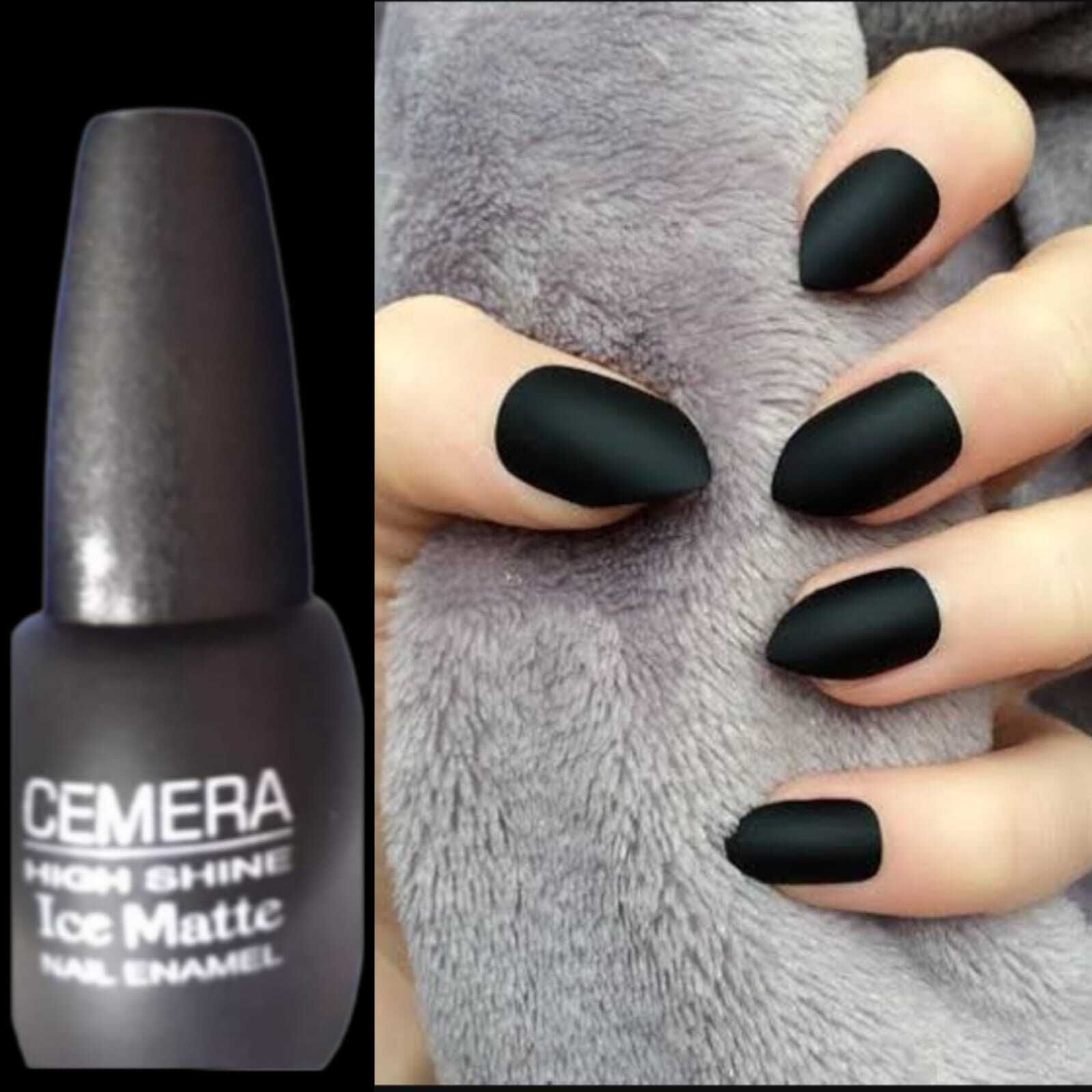 Black Beauty High Shine Ice Matte ,Quick Dry Nail Paint Black-image-44