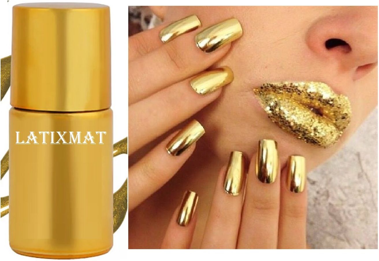 latixmat gold Glossy Metallic Nail Polish Mirror Effect Chrome Nail Art Polish-RED gold-picture-48