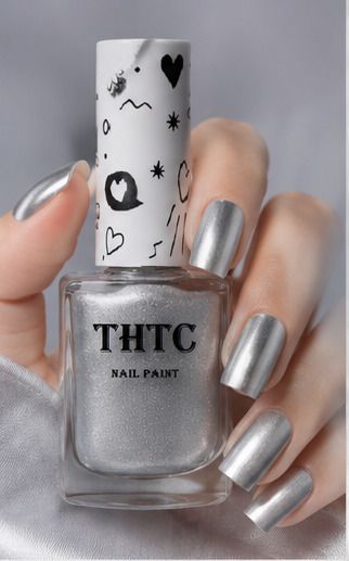 thtc Quick Dry High Shine Color Moon silver nail paint Moon silver-picture-4