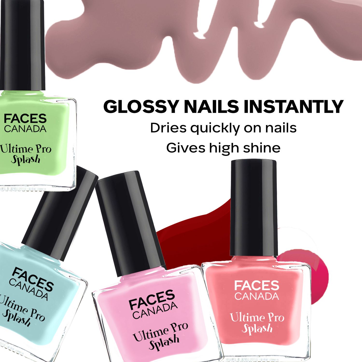 faces canada Ultime Pro Splash Mini Nail Enamel | Long Lasting | Glossy Finish | Pastel Paradise-picture-15