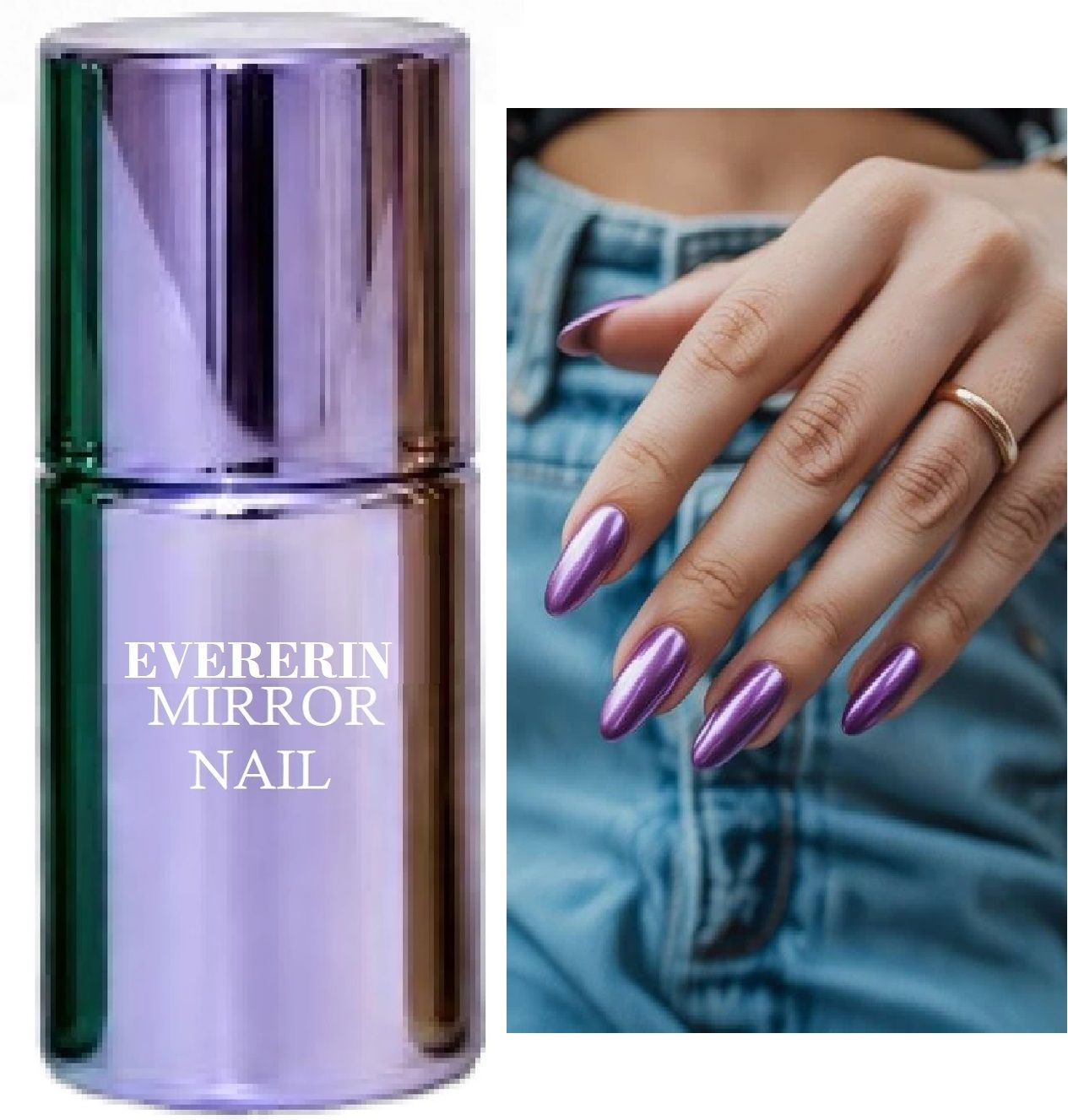evererin Mirror Effect Chrome Nail Art Paint Metallic Purple purple-picture-32