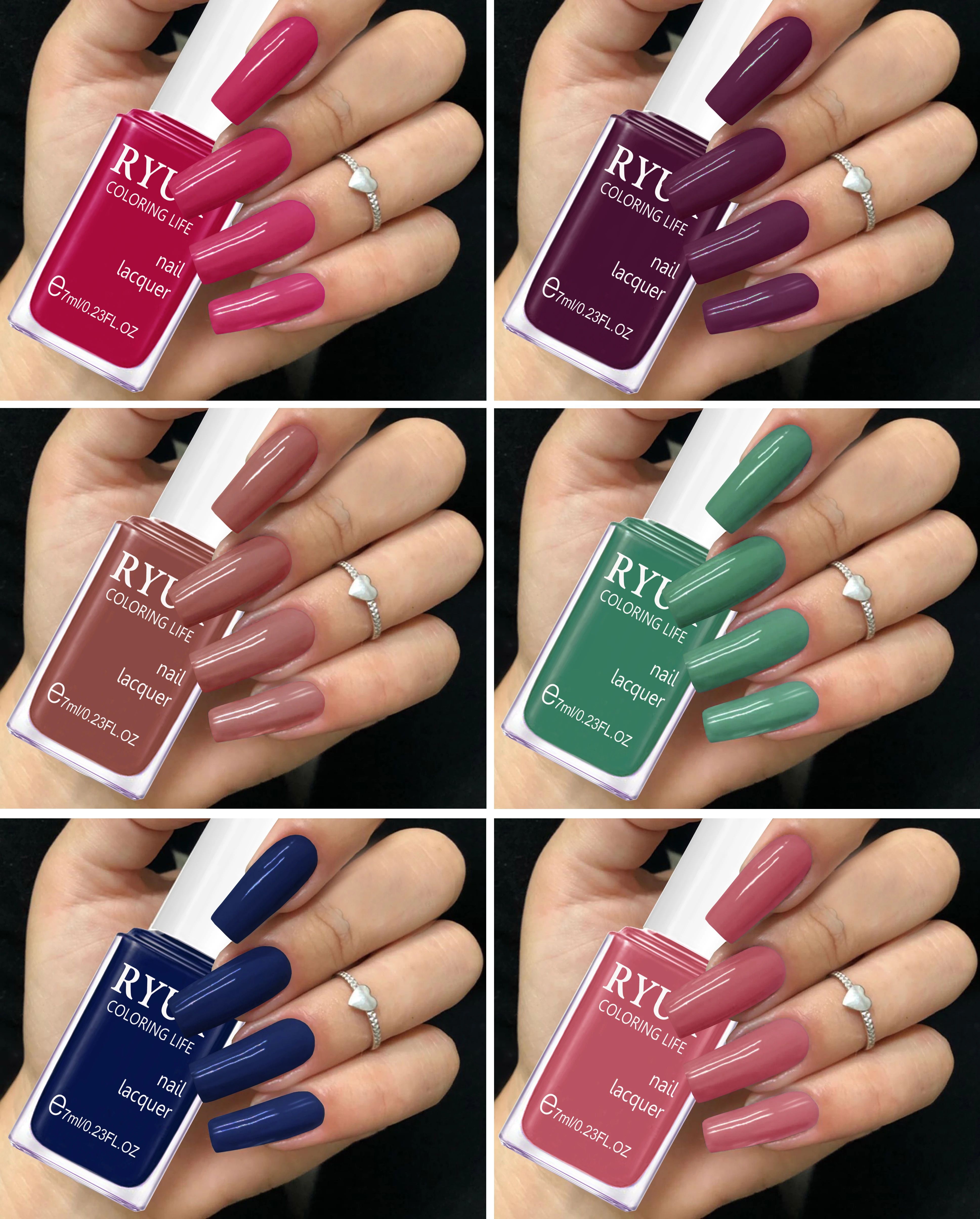 Vibrant Shine Nails: 6-Pcs Combo to Brighten Your Day Multicolor-image-47