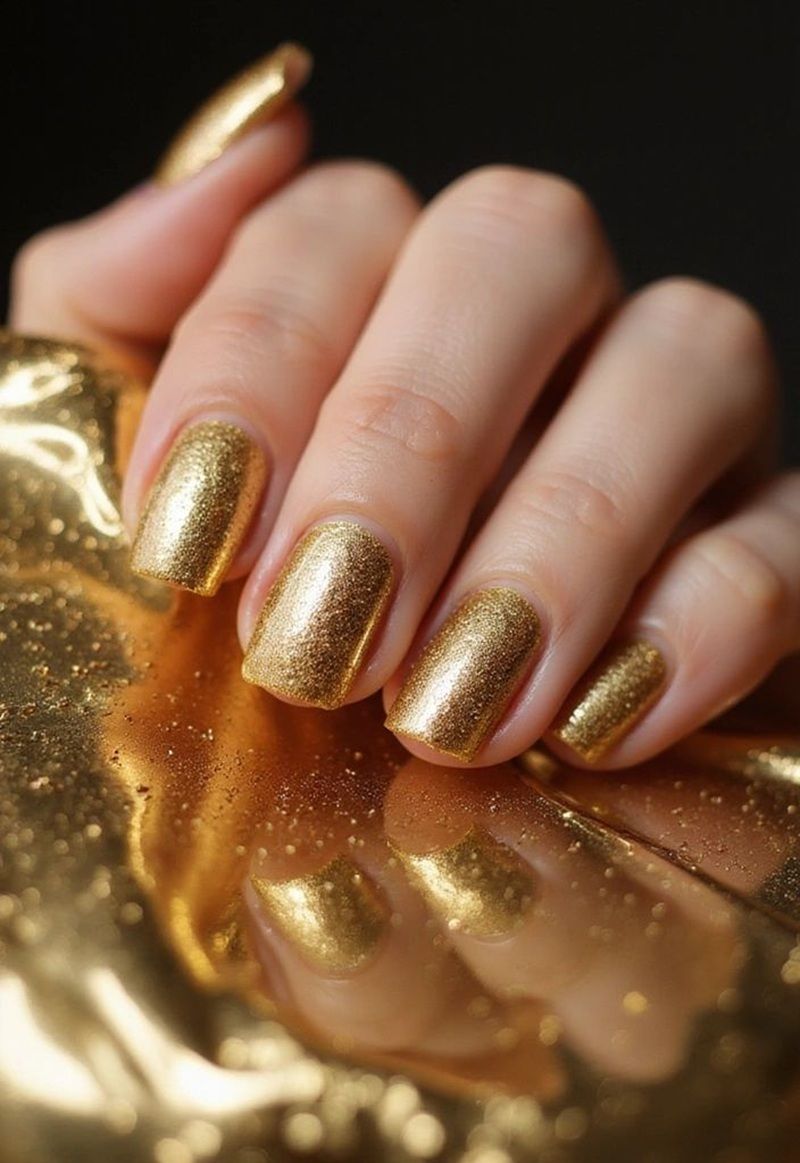 sizllik Golden Metallic Nail Polish Long Lasting golden-picture-44