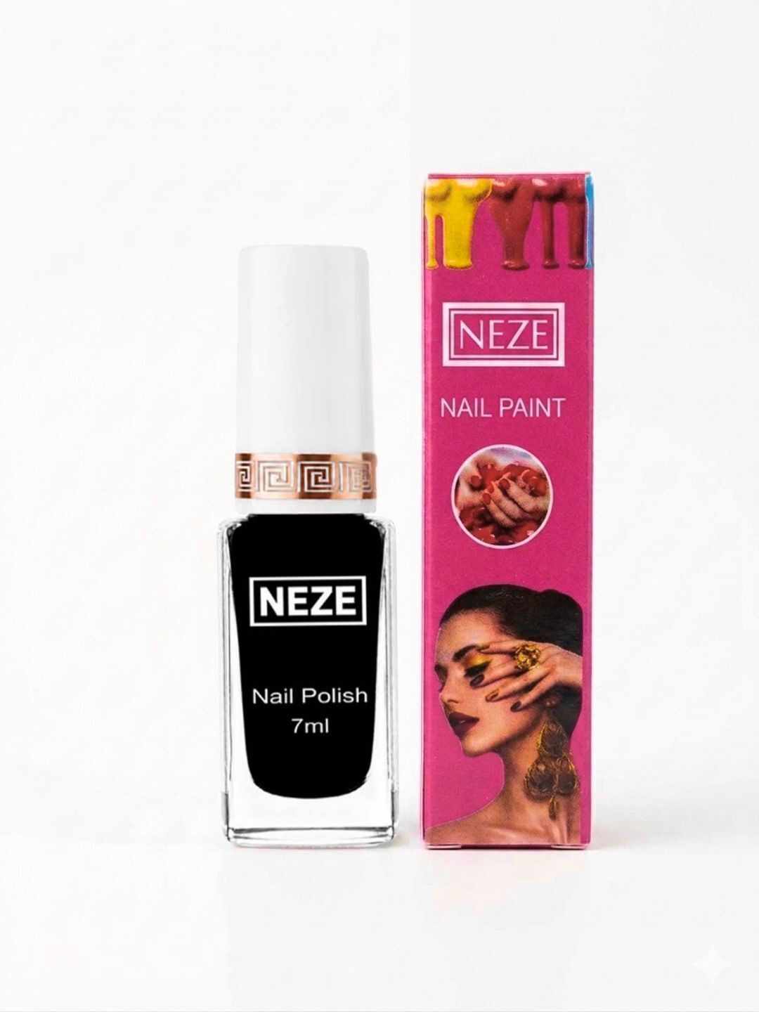 neze Nail polish Black Quick-dry, Long Lasting, Glossy Finish Black-picture-28