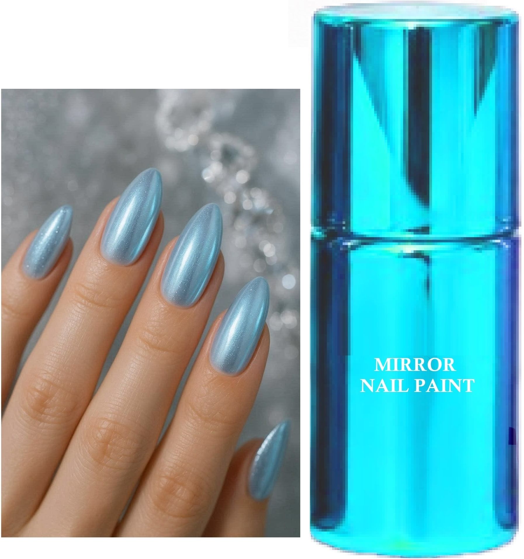 gabbu Mirror Effect Chrome Nail Art Polish Metallic sky blue-picture-35