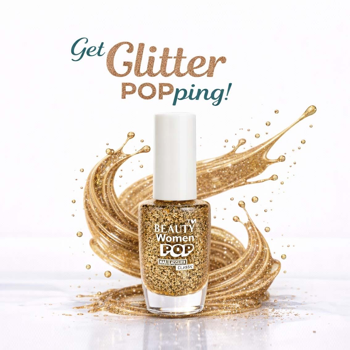 POP Gold Rush Glitter Nail Paint |High Shine | Long Lasting | Party Wear Royal Dust-image-17