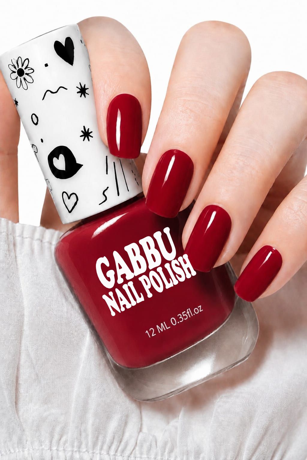 gabbu Red Nail Polish – Glossy Long Lasting Quick Dry Nail Color for Women CHREEY RED-picture-27