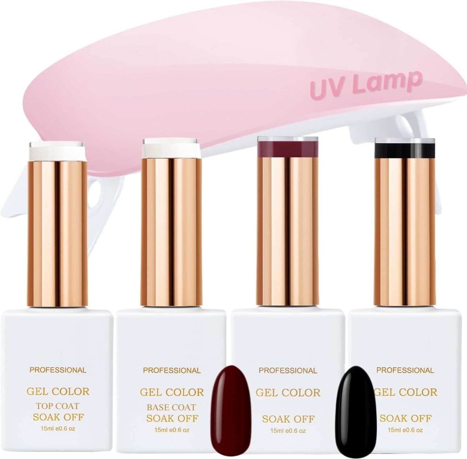 k.y.l.plus UV Gel Nail Polish with UV Lamp For Nails - Top & Base Coat, Red Wine, Black Red Wine & Black-picture-33