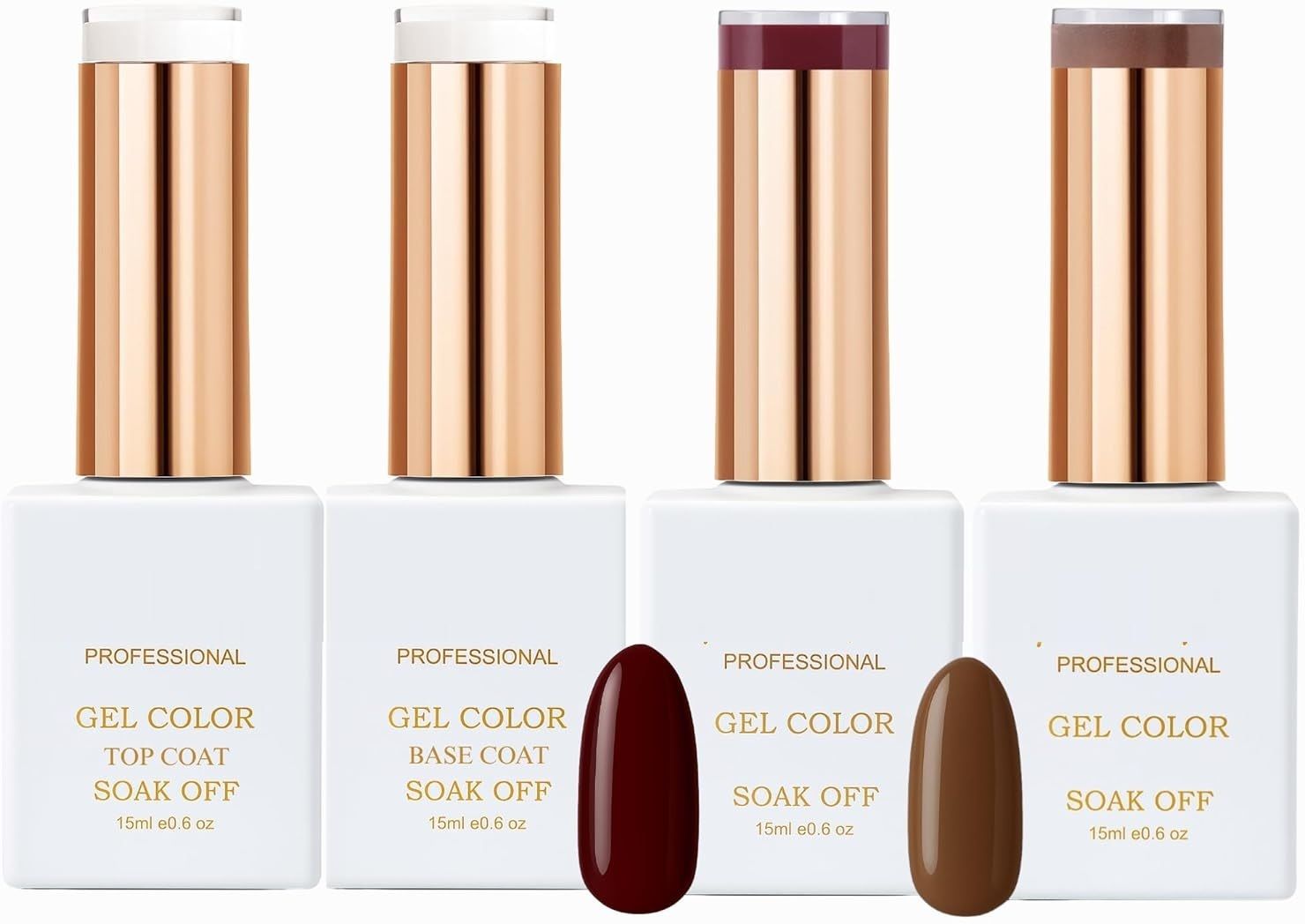 k.y.l.plus Professional Brown & Red Wine UV Gel Nail Polish Set with Top Coat & Base Coat Red Wine & Brown-picture-22