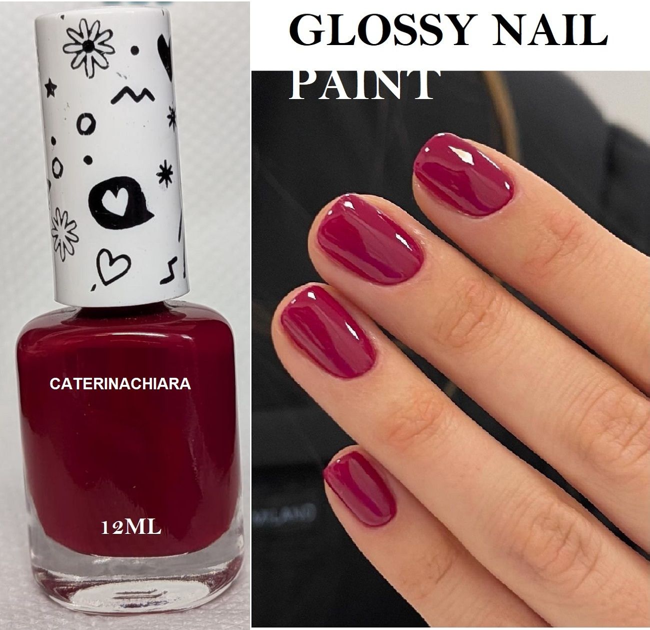 caterinachiara Glossy Nail Paint for Women with Smooth Finish WILD BERRY-picture-17