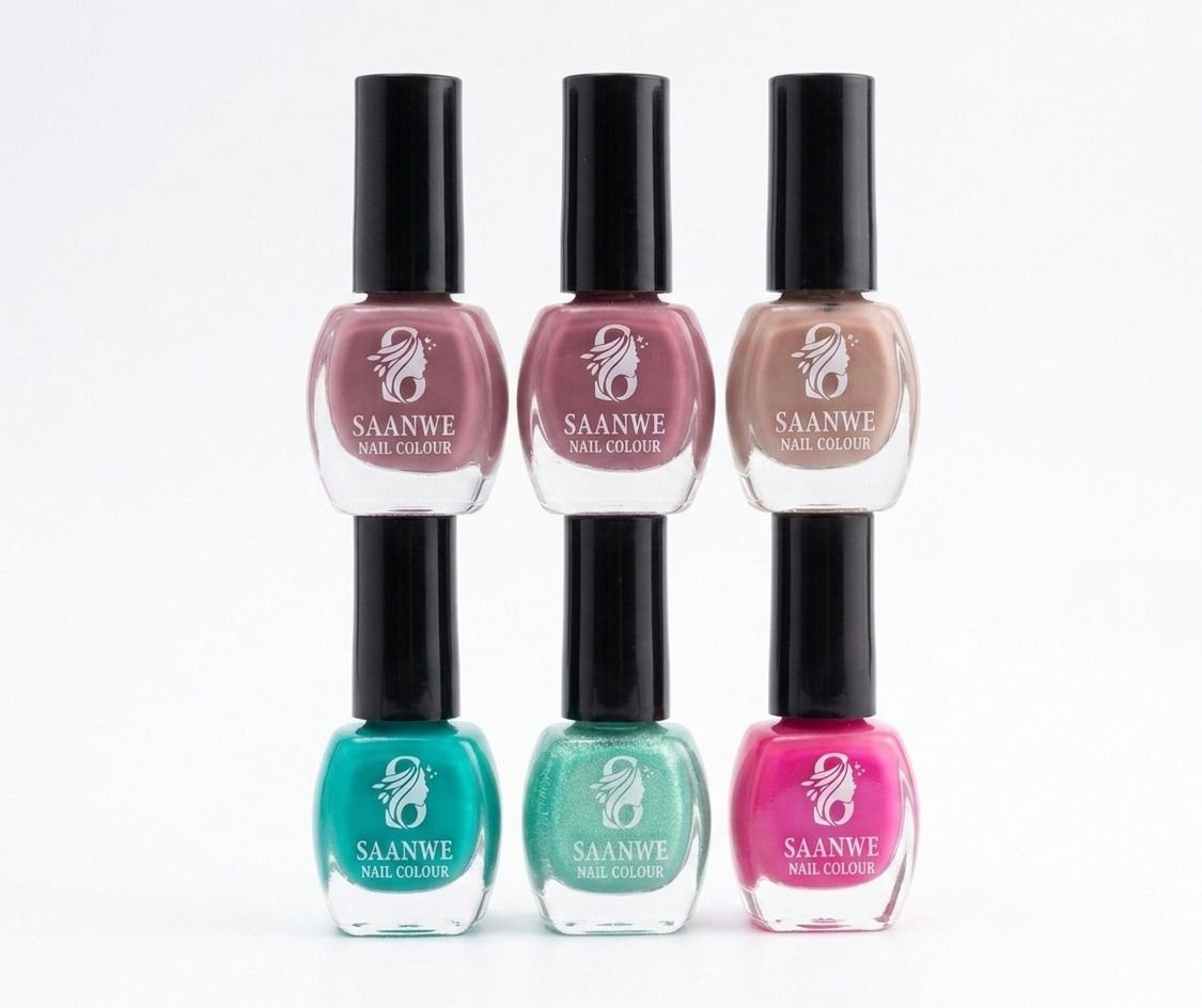 saanwe Hot & trendy quick dry pack of 6 nail polish Multiple-picture-34