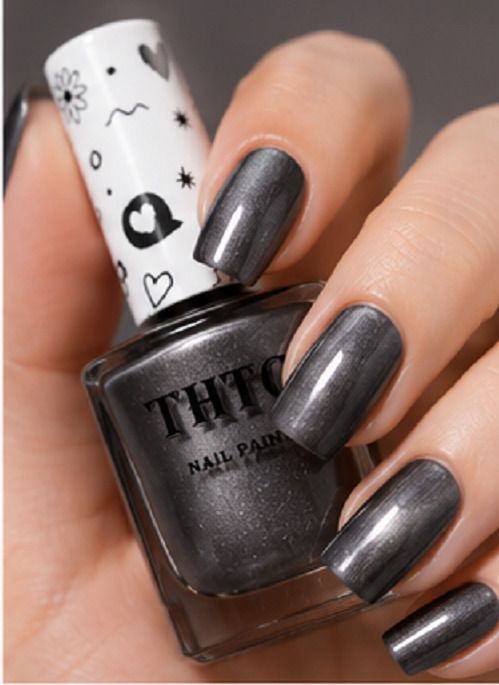 thtc Quick Dry High Shine Color pencil grey nail paint pencil grey-picture-8