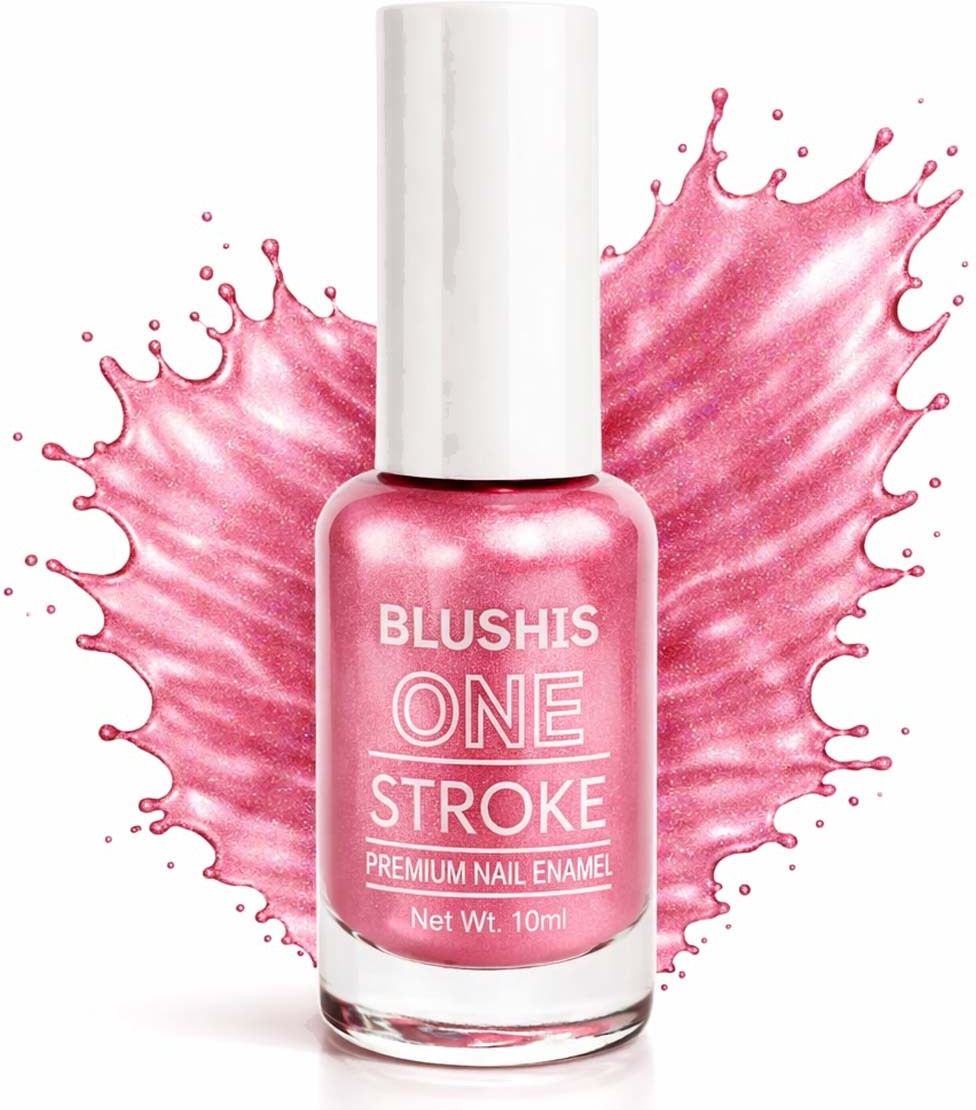one stroke soft metallic pink - nail paint | quick dry | super-stay | blushing petal pink