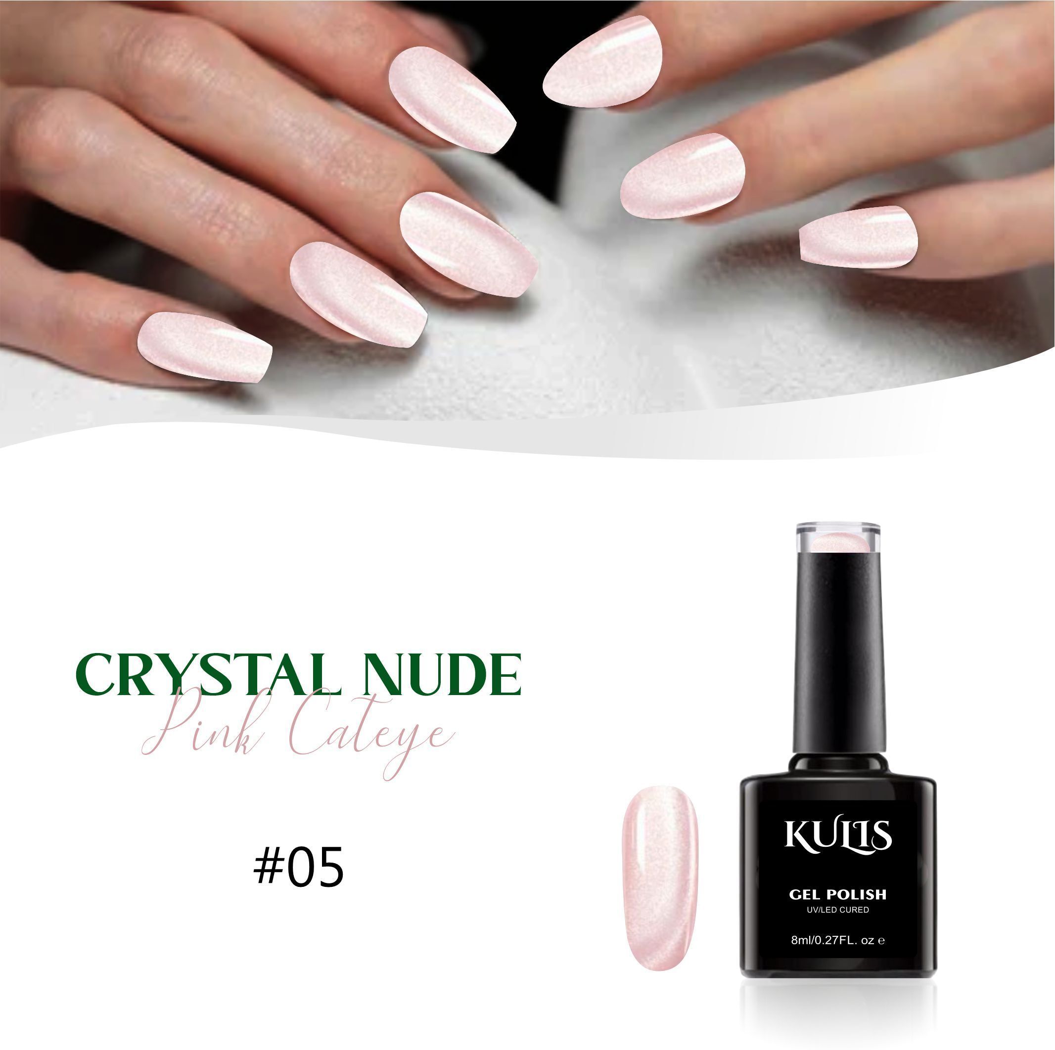 Crystal Nude Pink Cateye | Magnetic UV/LED Gel Polish No.05 KCNP_05-image-8