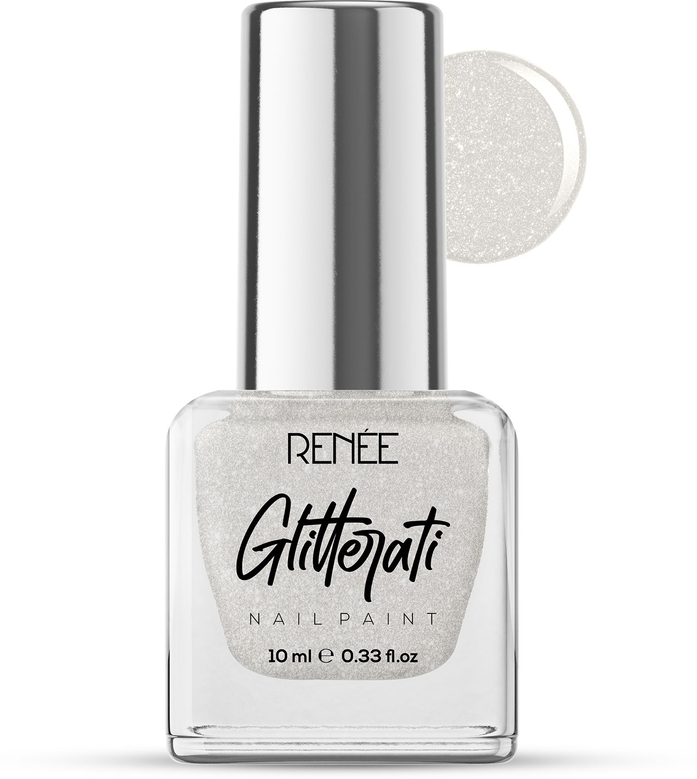 renee Glitterati Nail Paint Enchanted Fern | Chip Resisting Formula with High Glitter White Sparkle-picture-11