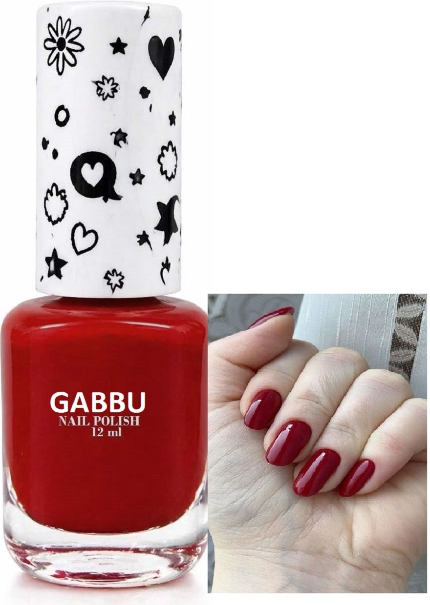 gabbu Shine & Breathable Nail Polish, Quick Dry,, Red-picture-28