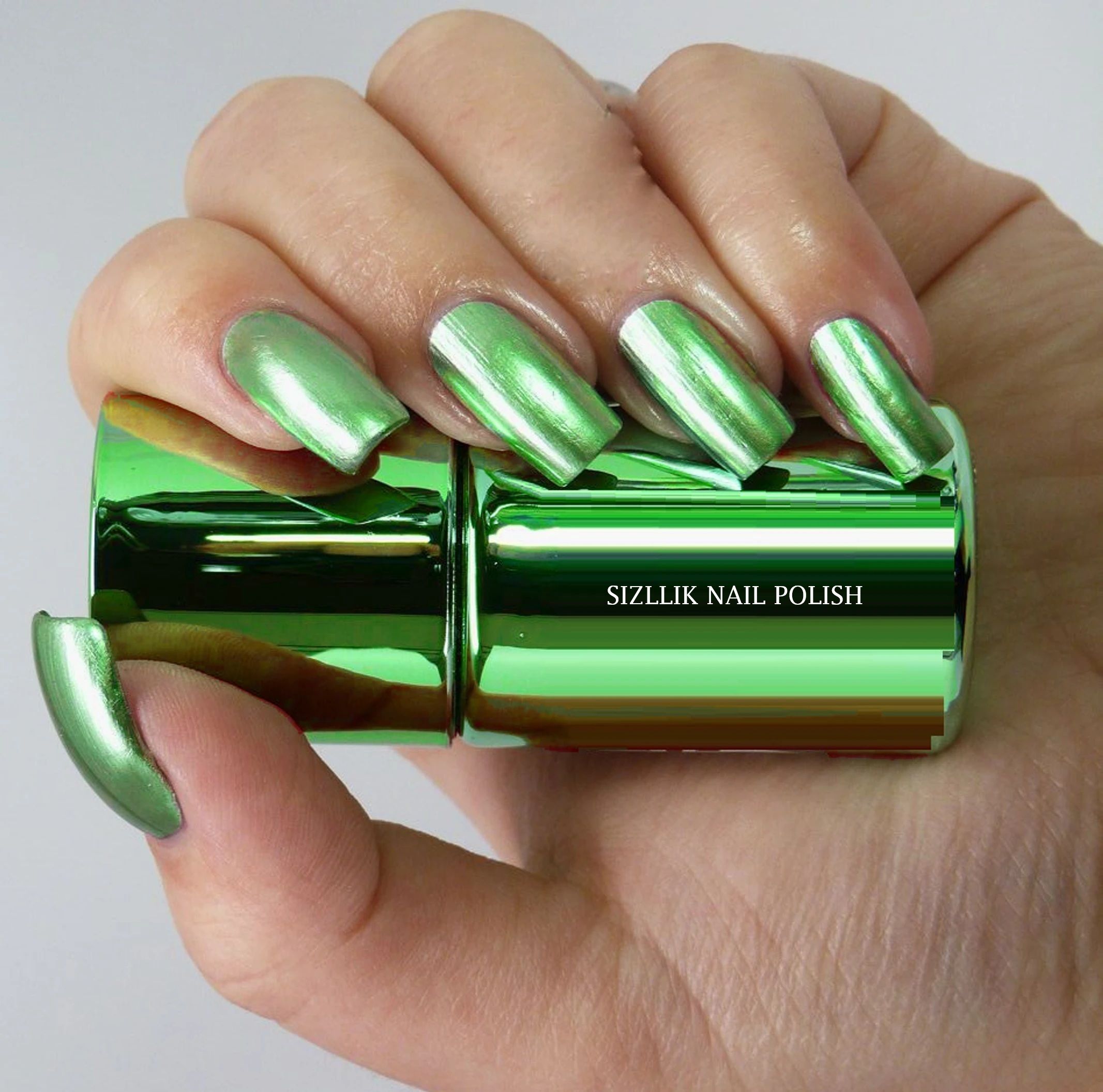 Magic Mirror Effect Chrome Metallic Green Nail Art Polish High Shine green-image-24