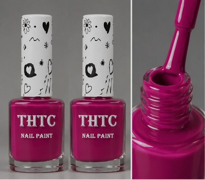 thtc Combo Quick Dry Nail Paint dark pink High Shine Nail Color dark pink-picture-20