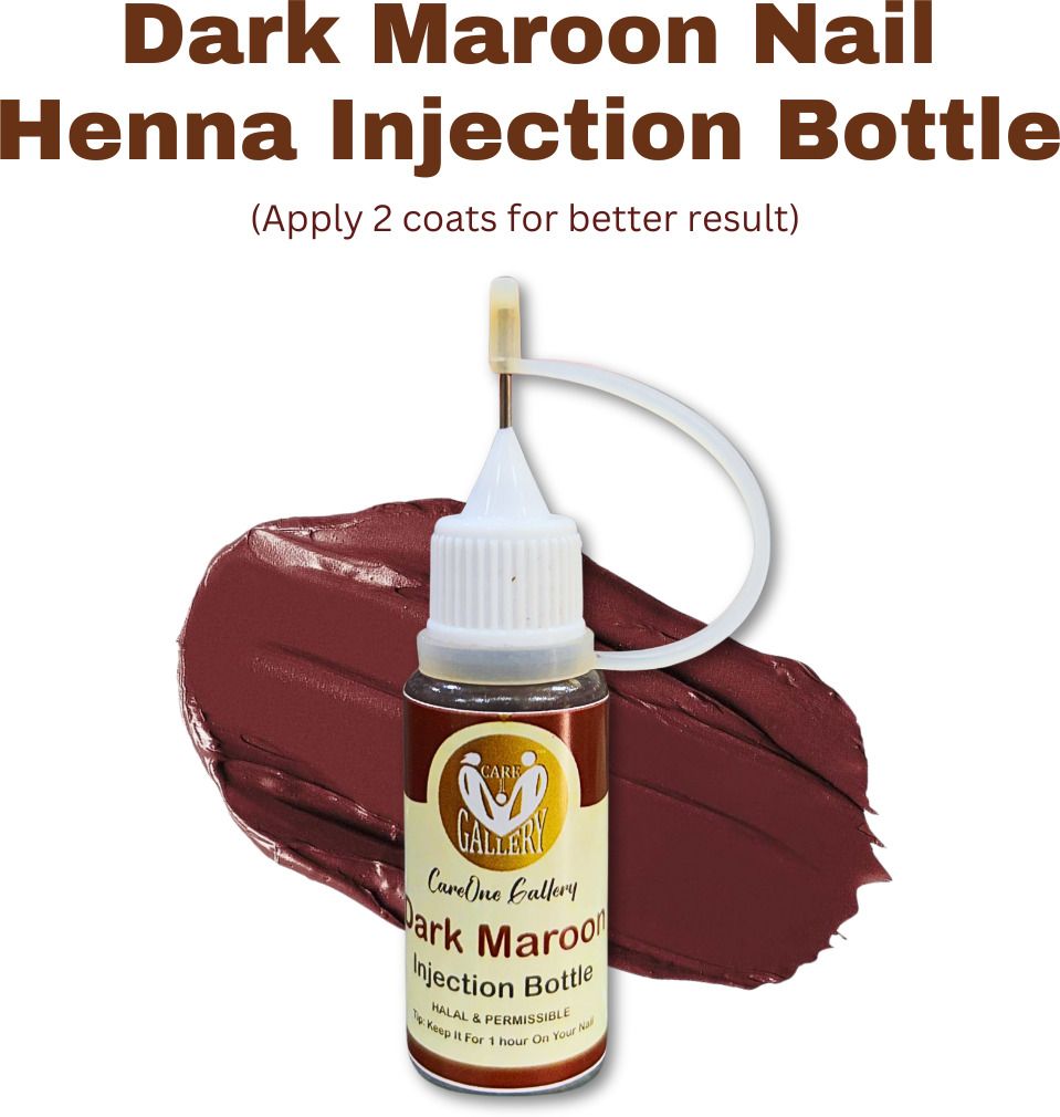 Instant Nail Injection Henna Paste Mehendi | Vegan & Halal | Dark Maroon Colour maroon